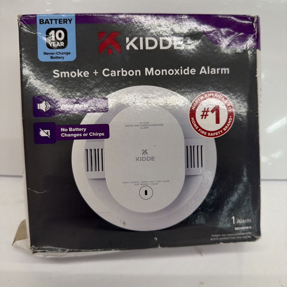Kidde 30CUD10-V Smoke & Carbon Monoxide Alarm with Voice, 10-Year Battery NOB